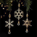 Boxtoday Shiny Christmas Decorations Festive Metal Craft Hanging Pendants Stylish Snowflake Decoration for Party Supply