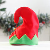 Boxtoday Plush Material Christmas Hat Festive Metal Bell Curled Peak Plush Hat Unisex Santa Hat For Costume Accessory