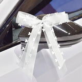 Boxtoday White Wedding Car Ribbon Pull Bows Knot Gift Wrap Wedding Car Decor Birthday Party Supplies Pew Chairs DIY Home Decoration