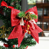 Boxtoday 1Pcs Christmas Tree Bowknot Ornaments Gift Present Party Xmas Decoration Ribbon BowChristmas Holiday Indoor Outdoor Decorations