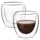 Boxtoday 5 Sizes 6 Pack Clear Double Wall Glass Coffee Mugs Insulated Layer Cups Set for Bar Tea Milk Juice Water Espresso Shot Glass
