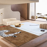 Boxtoday Light Luxury Rugs for Bedroom Leopard Print Living Room Decoration Plush Carpet Home Thick Rug Large Area Fluffy Soft Floor Mat