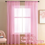 Boxtoday Semi White Sheer Curtain Light Filtering Panel Solid Voile Tulle Window Treatment for Living Room Bedroom Custom Made