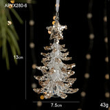 Boxtoday Christmas Tree Acrylic Toy Pendant Elk Bells Transparent Snowflake Pendants With Sequins Home Xmas Party Decor Accessories Props