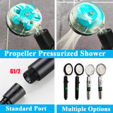 Boxtoday LED Digital Temperature Display Shower Head Temperature Control Colorful Fan Spray Nozzle High Pressure Rainfall Bathroom Shower