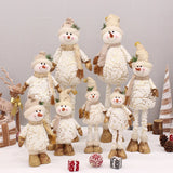 Boxtoday 48cm -75cm Printed Fabric Plush Scalable Snowman Doll Christmas Family Party Decorative Ornaments Happy 2024 New Year