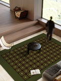 Boxtoday Minimalist Green Plaid Rug Artistic Luxury Decoration Living Room Carpets Retro Easy Clean Bedroom Carpet Washable Non-Slip Rugs