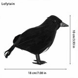 Boxtoday 18*10 cm Halloween Black Crow Model Simulation Fake Bird Animal Scary Toys For Halloween Party Home Decoration