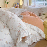 Boxtoday 100% Cotton Duvet Cover Flower Printed housse de couette Korean Bed Cover with Ruffles Comforter King Quilt Covers No Pillowcase