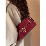 Boxtoday Gift Velvet Vintage Wine Red Underarm Bag Design Sense High-End Fashion Women 2023 New Wedding Bag Texture Simple Square Shoulder Bag