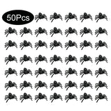 Boxtoday 50pcs Halloween Spiders Decorations Small Black Luminous Plastic Spiders Haunted House Spider Decoration Simulation Tricky Toy