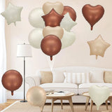 Boxtoday 18inch Cream Heart Foil Balloon Beige Foil Star Round Shape Helium Balloon for Adult Kids Birthday Wedding DIY Party Decorations