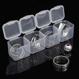 Boxtoday 20/1Pcs Mini Plastic Box Transparent Square Storage Container Case Dustproof Packaging Display Box For Earring Jewelry Organizer