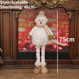 Boxtoday 48cm -75cm Printed Fabric Plush Scalable Snowman Doll Christmas Family Party Decorative Ornaments Happy 2024 New Year