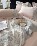 Boxtoday Elegant embroidery pastoral flower butterfly bedding set,full queen king cotton home textile bed sheet pillow case duvet cover