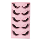 Boxtoday 5 Pairs Cat Eye Lashes Faux Mink Eyelashes Natural long Manga Lashes Winged End Eye Elongated Eyelashes Fake Lashes Makeup