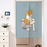 Boxtoday Cat Printed Japanese Door Curtain Living Room Bedroom Partition Cute Animal Curtains Drape Kitchen Entrance Hanging Half-Curtain