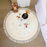 Boxtoday Children's Room Carpet Cute Soft Round Tassel Floor Mat Large Area Living Room Bedroom IG Decoration Polka Dots