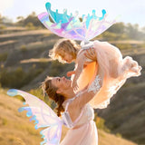 Boxtoday Butterfly Wings with Light Music Electrical Elf Wings Glowing Angel Wing Halloween Dress Up Prop Girls Happy Birthday Party Deco