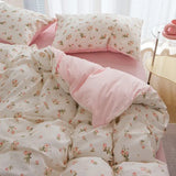 Boxtoday Cute Strawberry Bedding Set with Zipper No Filler Duvet Cover Flat Sheet Pillowcases Single Queen Size Girls Boys Bed Linens