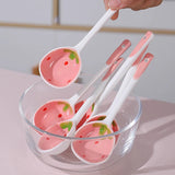 Boxtoday 1Pc Cute Strawberry Ceramic Soup Spoon Ice Cream Hand Painted Coffee Dessert Long Handle Spoon Kitchen Tableware Accessories