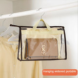 Boxtoday 1pc Dust-Proof Transparent Storage Bag Organizer Hanging Handbag Cover with Zipper High Capacity Bags