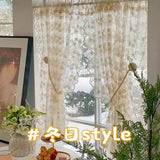 Boxtoday Curtain Embroidery Screen Window Lace Curtain Bedroom Bay Window Door Curtain Partition Romantic Pastoral Curtain