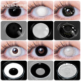 Boxtoday 1Pair Halloween Colorful Contact Lenses for Eyes Multicolored Lenses Anime Cosplay Eye Lenses White Black Red Lenses