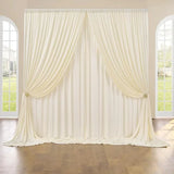 Boxtoday 2pcs 5x8/10ft Wrinkle Free White Satin Backdrop Curtains For Wedding Birthday Parties Photography Background Baby Shower Decor