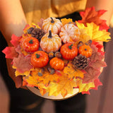 Boxtoday 50pcs Simulation Pumpkin Golden Autumn Mini Pumpkin Set Halloween Pumpkin Thanksgiving Decoration Pumpkin Pine Cones Acorns Prop