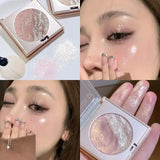 Boxtoday Two-color 3D Embossed Highlighter Powder Palette Makeup Face Contour Shimmer Water Light Highlight Pallete Illuminator Cosmetics