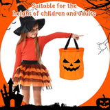 Boxtoday LED Light Halloween Trick or Treat Bucket Pumpkin Candy Bags Collapsible Halloween Basket for Thanksgiving Party Gift Basket