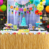 Boxtoday Tropical Luau Party Straw Grass Table Skirt Plastic Flower Decoration Hawaii Theme Wedding Birthday Summer Beach  Party Supplies