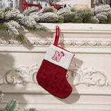 Boxtoday Christmas Stockings Decorations Knitted Socks with Letter Knit Stocking, Alphabet Pendant Gift Bag Xmas Stockings Personalized