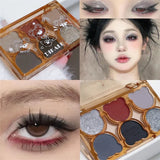 Boxtoday 6 Colors Glitter Eyeshadow Matte Pearly Eye Shadow Shine Diamond Long Lasting Red Black Charming Eyes Make Up Palette Cosmetics