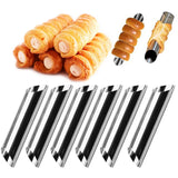 Boxtoday 6/12/24pcs Kitchen Stainless Steel Baking Cones Horn Pastry Roll Cake Mold Spiral Baked Croissants Tubes Cookie Dessert Tool ZXH