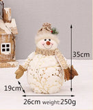 Boxtoday 48cm -75cm Printed Fabric Plush Scalable Snowman Doll Christmas Family Party Decorative Ornaments Happy 2024 New Year