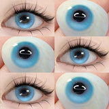 Boxtoday  1 Pair New Myopia Lenses Colored Contact Lenses for Eyes With Degrees Prescription Blue Pupil Beauty Makeup Eye Lenses