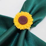 Boxtoday 20Pcs Artificial Sunflower Napkin Rings Yellow Flowers Napkin Holder for Dining Table Decor World Bee Day Decorations HWE123