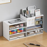 Boxtoday Desk Drawer Storage Box Stackable Dustproof Office Supplies Student Desk Organizer Stationery Holder Office Supplies