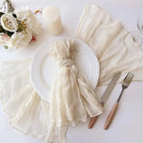 Boxtoday 6PC Sage Green Gauze Cheesecloth Napkin Table placemat Setting Dining Wedding Party Banquet Christmas Banquets Arches Cake Decor