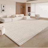 Boxtoday Cream Artistic Striped Carpet Luxury Beige Knot Rugs Line Decoration Living Room Carpets Comfortable Easy Clean Sofa Bedroom Rug