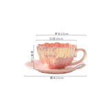 Boxtoday 240ML Ceramic Cup Ins High Beauty Coffee Cups Premium and Exquisite Afternoon Flower Tea Mug Household Mugs and Plate Set