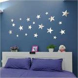 Boxtoday 20pcs Star Wall Sticker 3D Acrylic Irregular Mirror Vanity Living Room Decoration Cartoon Wall Stickers for Kids Room Home Decor