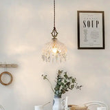 Boxtoday French Retro Glass Hanging Light Indoor LED Luxury Art Chandelier Bedroom Bar Restaurant Table Pendant Lamp With E14 Bulb