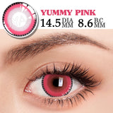 Boxtoday 2PCS/Pair Pink Contact Lenses Halloween Anime Accessories Eye Contacts Color Cosplay Anime Lenses Yearly Contact Lens