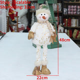 Boxtoday 48cm -75cm Printed Fabric Plush Scalable Snowman Doll Christmas Family Party Decorative Ornaments Happy 2024 New Year