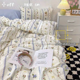 Boxtoday Cute Strawberry Bedding Set with Zipper No Filler Duvet Cover Flat Sheet Pillowcases Single Queen Size Girls Boys Bed Linens