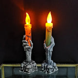 Boxtoday Halloween LED Candle Horror Skeleton Ghost Holding Candle Light Halloween Party Decoration for Home Haunted House Bar Supplies