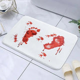 Boxtoday Halloween Blood Bathroom Carpet Quick Drying Footprints Halloween Decor Floor Rug With Anti-Slip Bottom Shower Mat Bloody